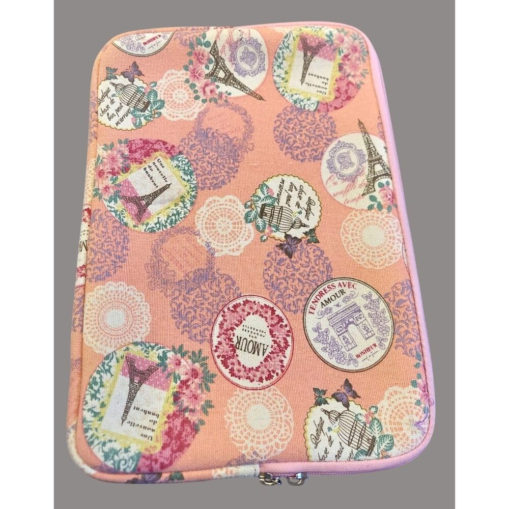 Arvok 12 Inch Pink Laptop Sleeve Case With Paris Eiffel Tower Pattern T32 Q